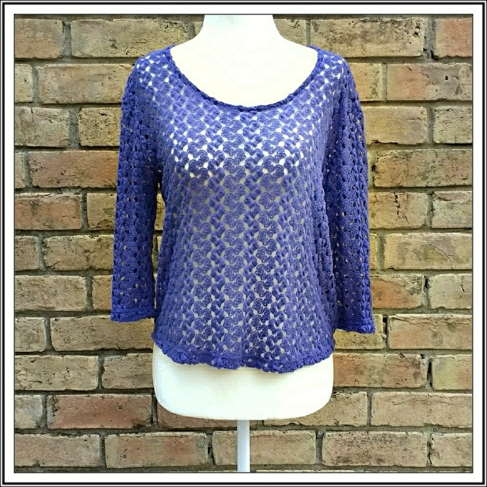 Urban Outfitters Blue Crochet Top